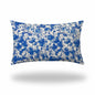 12" X 16" Blue And White Crab Enveloped Lumbar Indoor Outdoor Pillow Cover