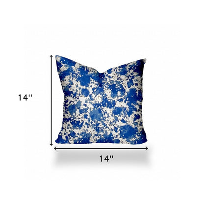 12" X 16" Blue And White Crab Enveloped Lumbar Indoor Outdoor Pillow Cover