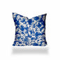 12" X 16" Blue And White Crab Enveloped Lumbar Indoor Outdoor Pillow Cover