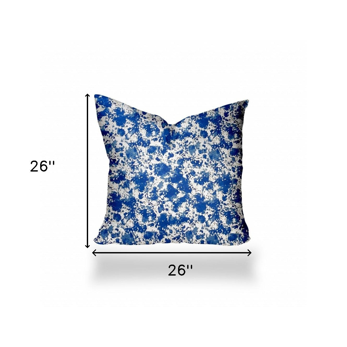 12" X 16" Blue And White Blown Seam Coastal Lumbar Indoor Outdoor Pillow