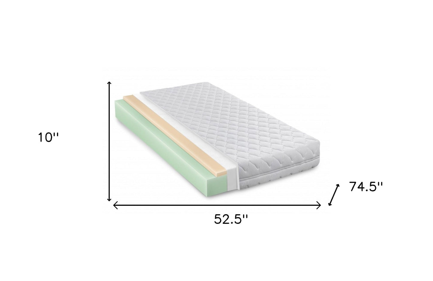 10" White Premier Memory Foam Hypoallergenic Full Mattress