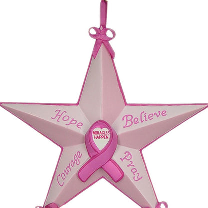 Set of Six Pink Resin Hanging Figurine Ornaments
