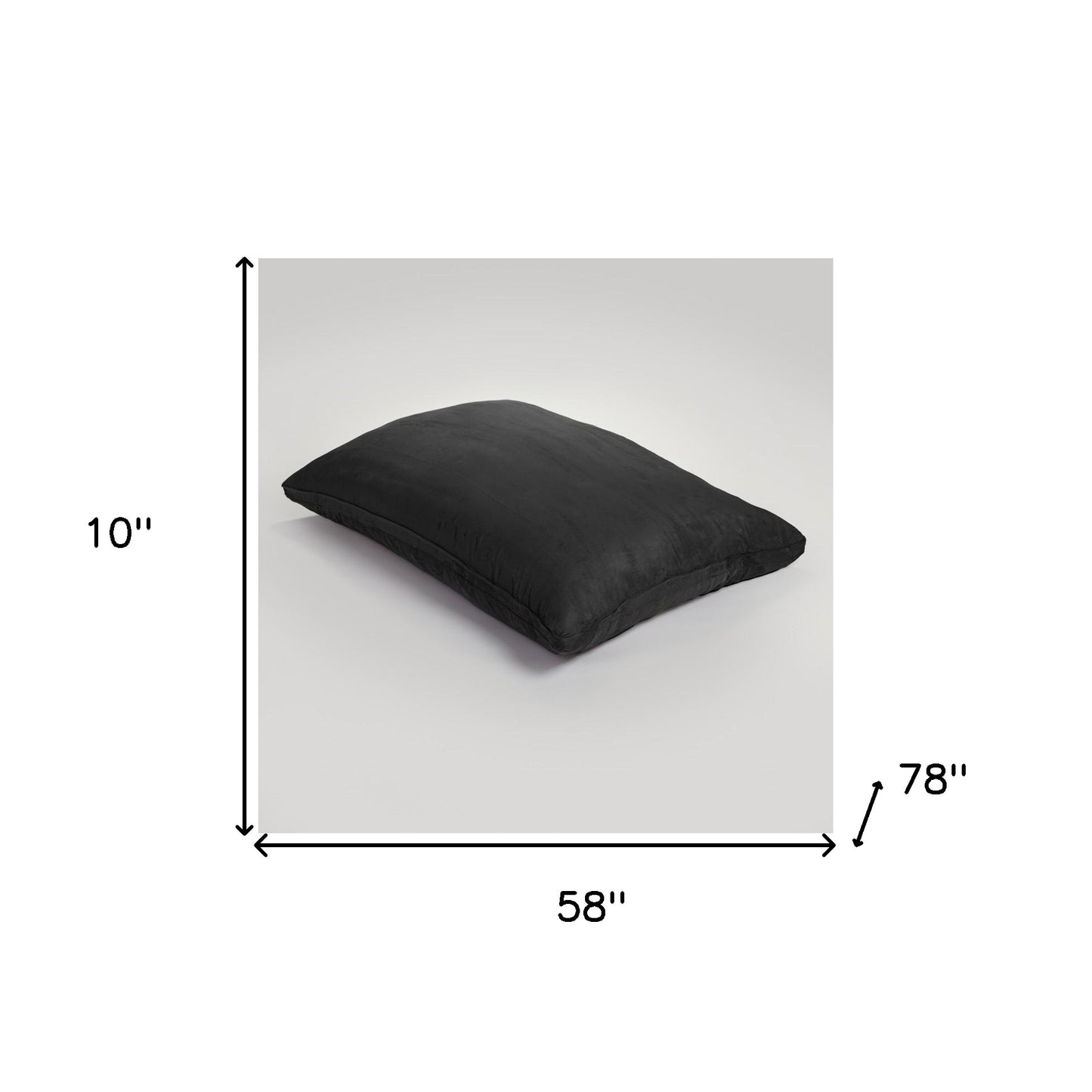 78" x 58" Black Sofa Sack Bean Bag Lounger