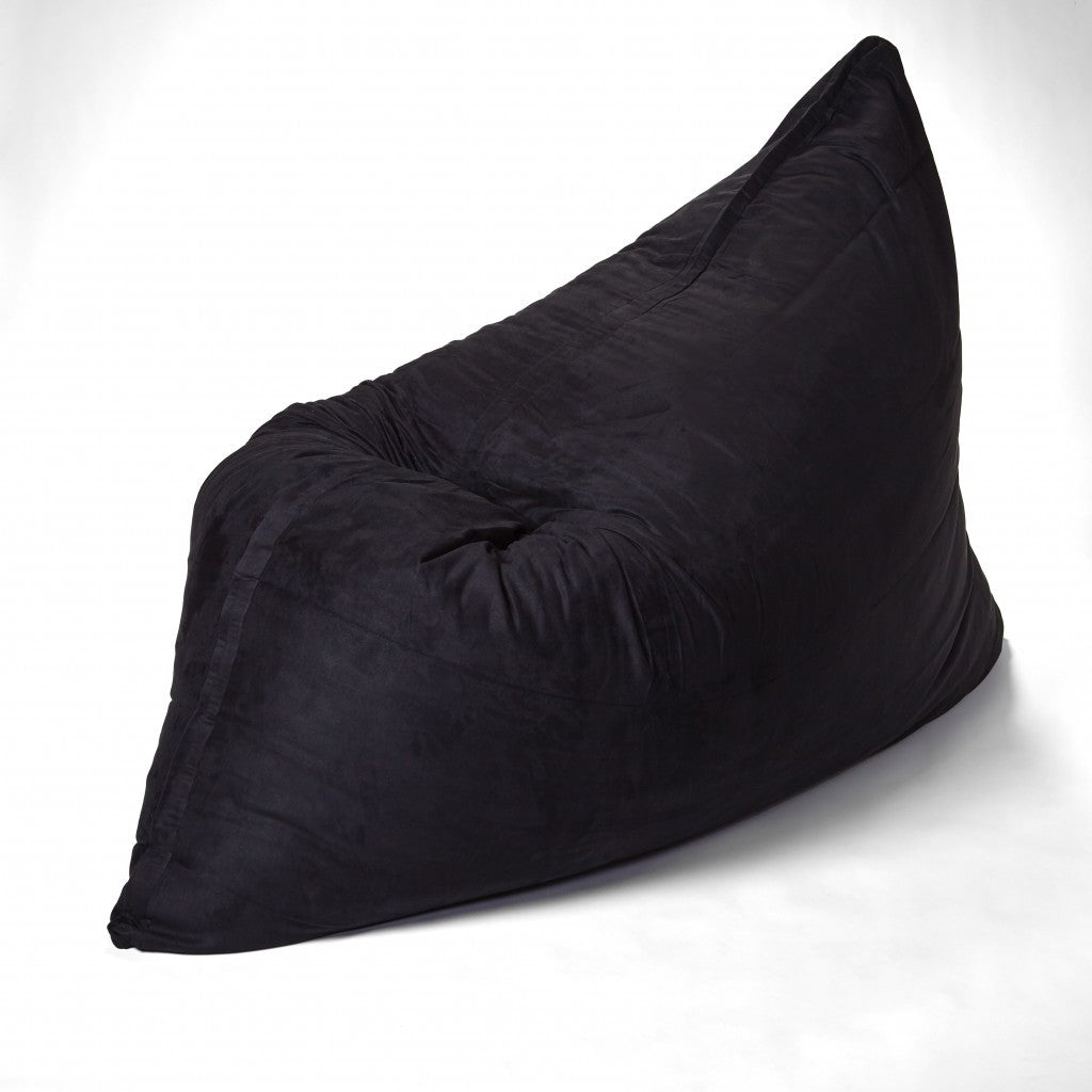 78" x 58" Black Faux Fur Sofa Sack Bean Bag Lounger