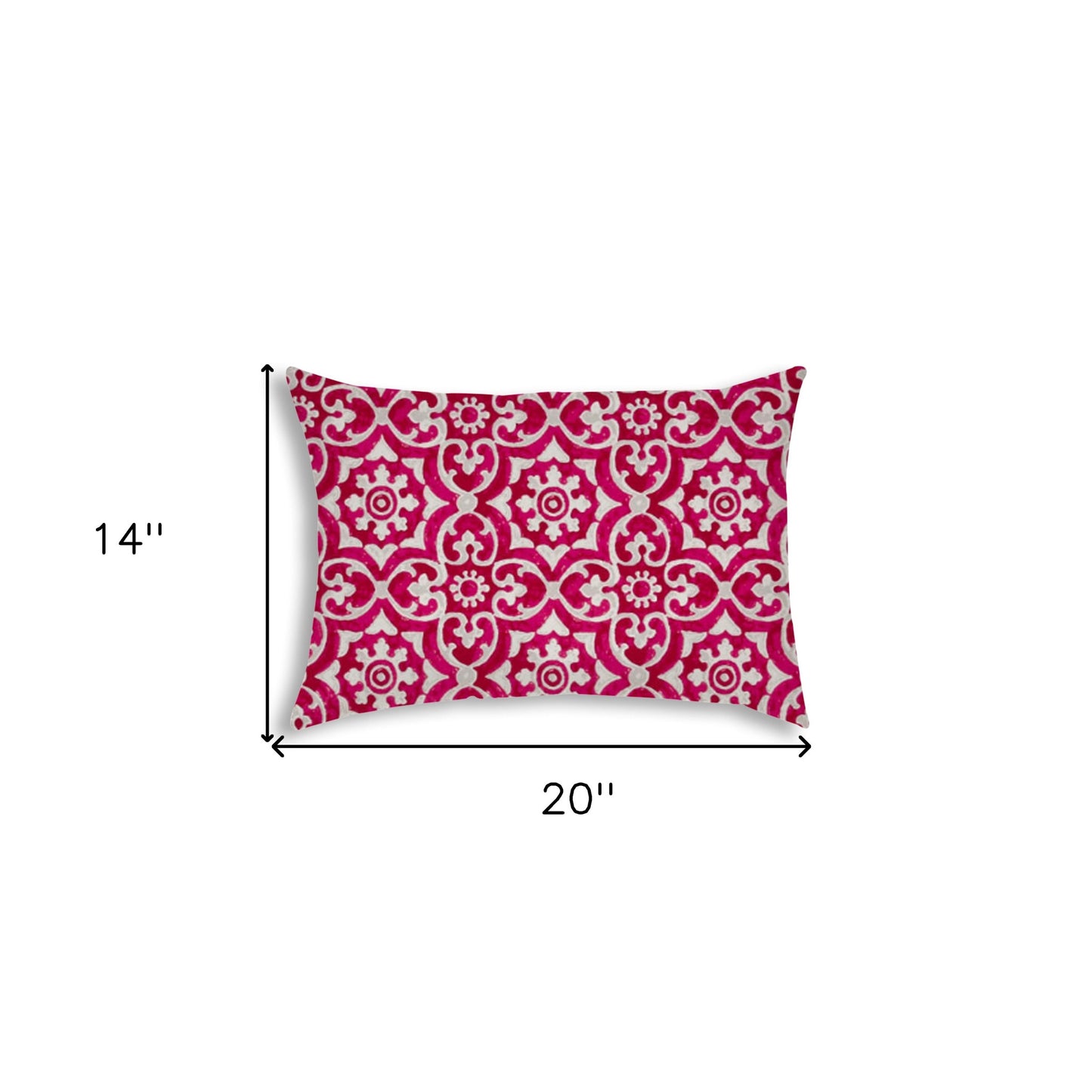 Pink Medallion Indoor Outdoor Sewn Lumbar Pillow