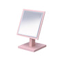 9" Pink Wood Square Freestanding Framed Makeup Shaving Tabletop Mirror
