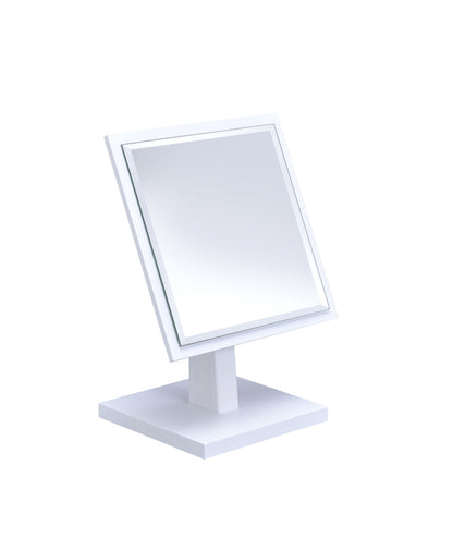 White Rectangle Makeup Shaving Tabletop Mirror