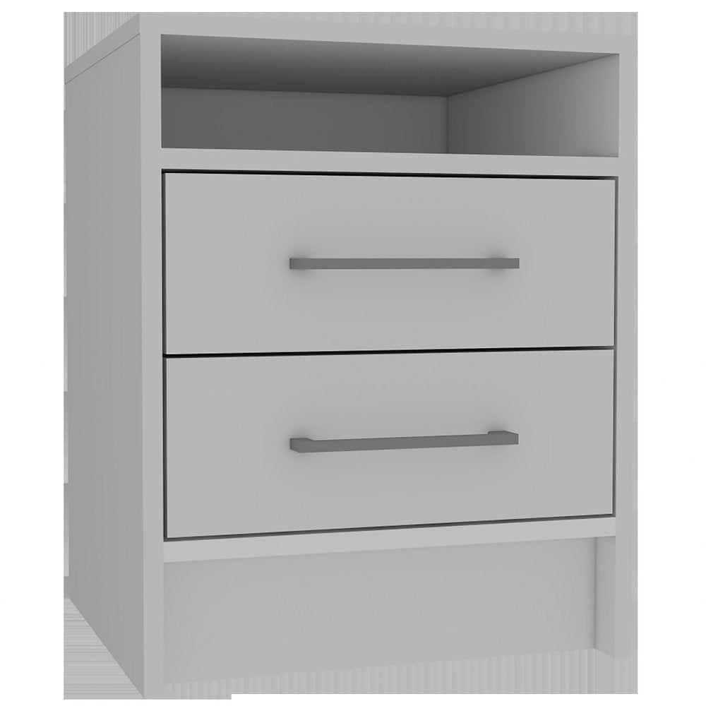 20" Wood Two Drawer Nightstand