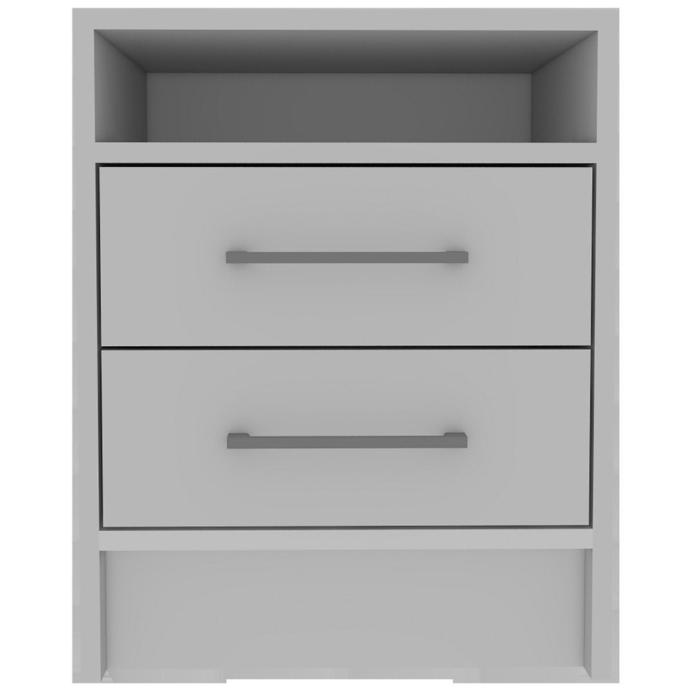 20" Wood Two Drawer Nightstand