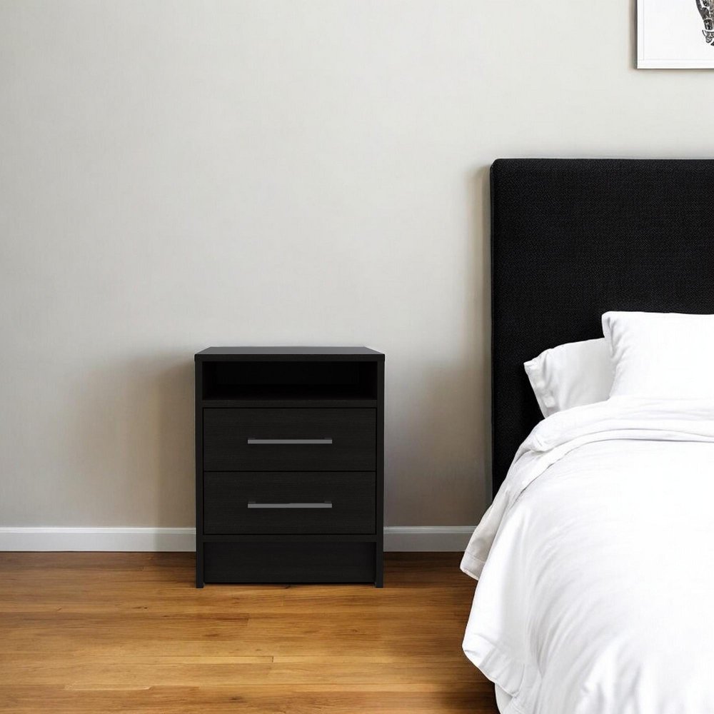 20" Wood Two Drawer Nightstand