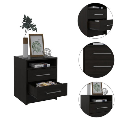 20" Wood Two Drawer Nightstand