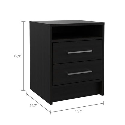 20" Wood Two Drawer Nightstand