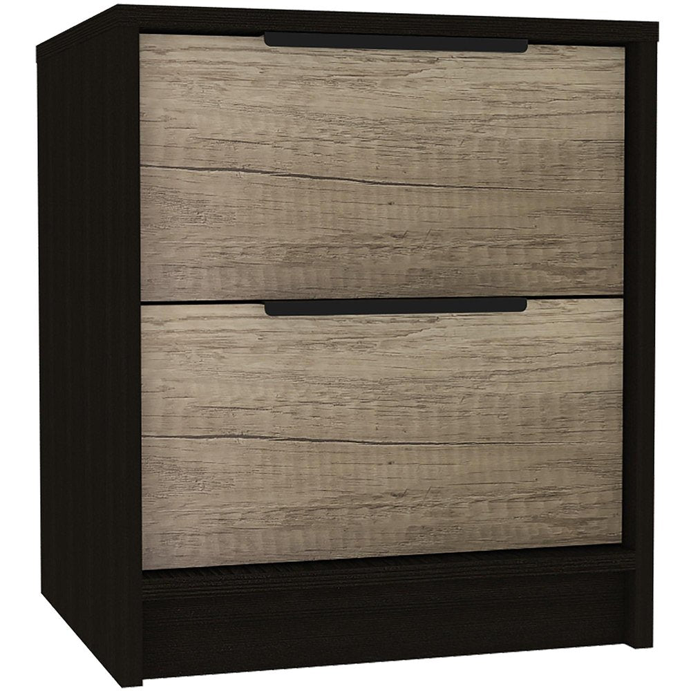 19" Wood Two Drawer Nightstand