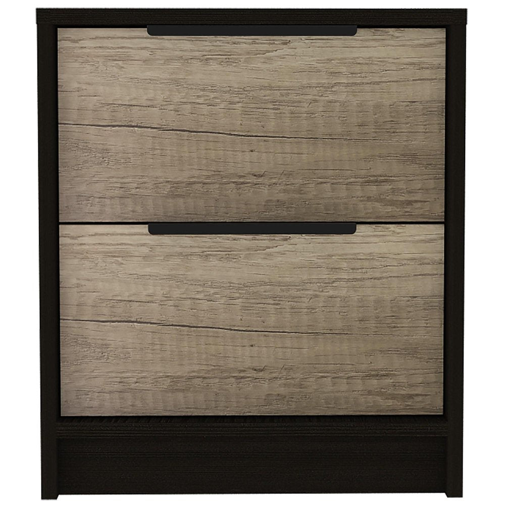 19" Wood Two Drawer Nightstand
