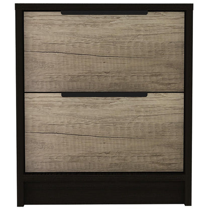 19" Wood Two Drawer Nightstand