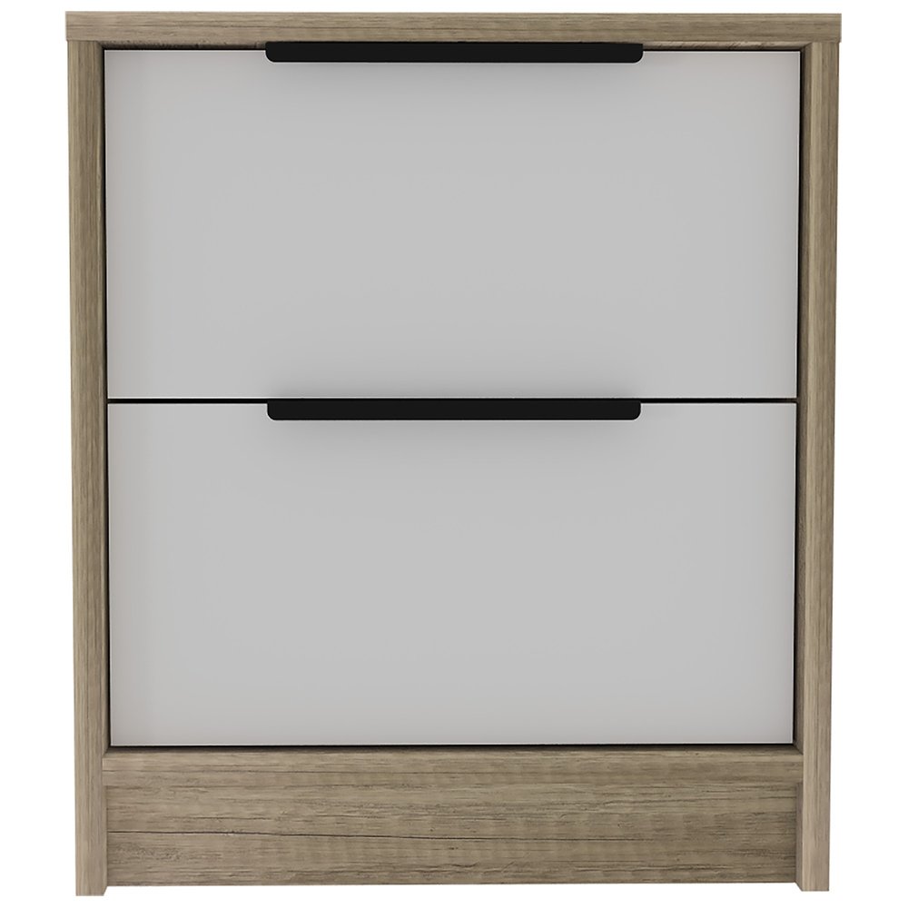 19" Wood Two Drawer Nightstand