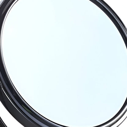 9" Black Round Metal Framed Makeup Shaving Tabletop Mirror