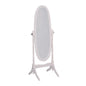 60" White Oval Wood Framed Freestanding Cheval Mirror