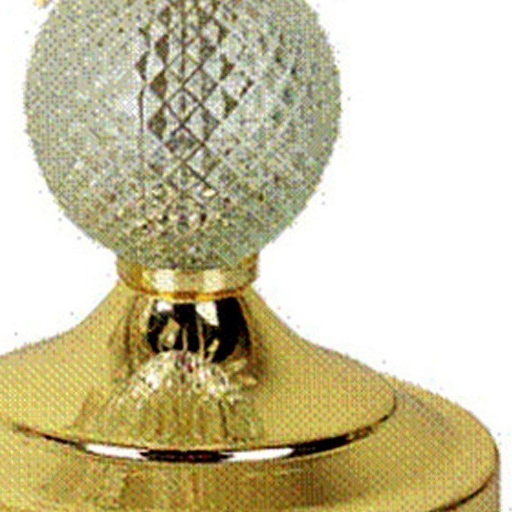 15" Gold And Faux Crystals Chandelier Style Table Lamp