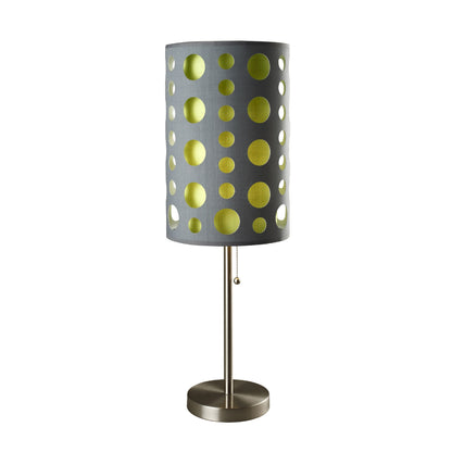 33" Gray and Green Mod Dot Novelty Table Lamp