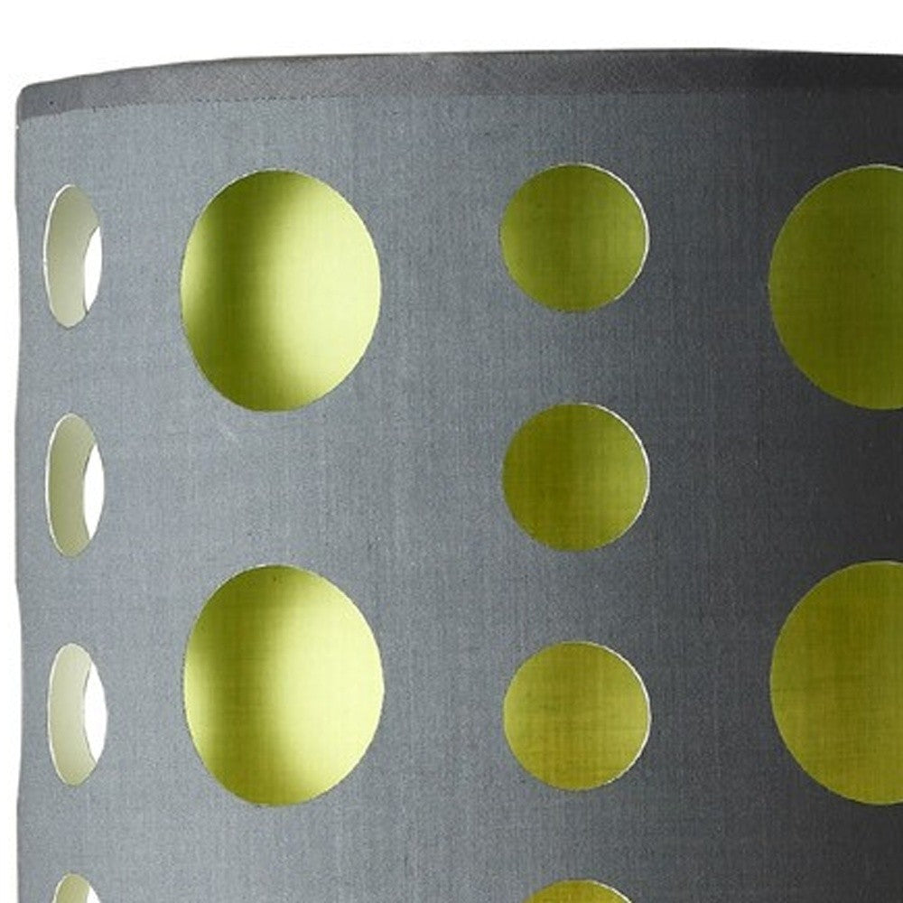 33" Gray and Green Mod Dot Novelty Table Lamp