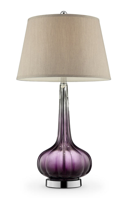 30" Purple Ombre Glass Table Lamp with Beige Shade