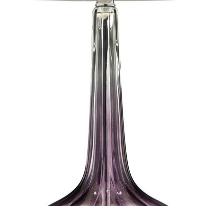 30" Purple Ombre Glass Table Lamp with Beige Shade