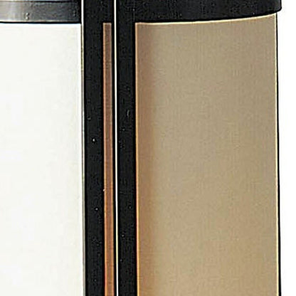 24" Black and Off White Cylinder Bedside Table Lamp