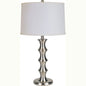 30" Black Solid Wood Bedside Table Lamp With White Shade
