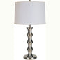 30" Black Solid Wood Bedside Table Lamp With White Shade