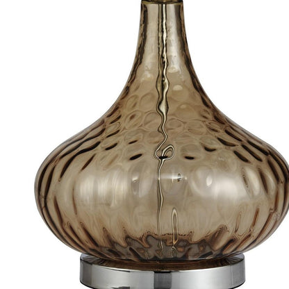 Brown Textured Glass Table Lamp