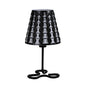 16" Black Bedside Table Lamp With Black And White Polka Dots Empire Shade