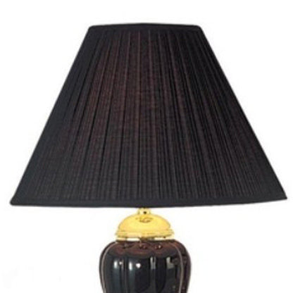 Set of Three 64" Black Urn Bedside Lamps With Empire Shades