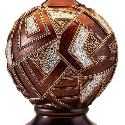Brown Metallic Mosaic Design Table Lamp