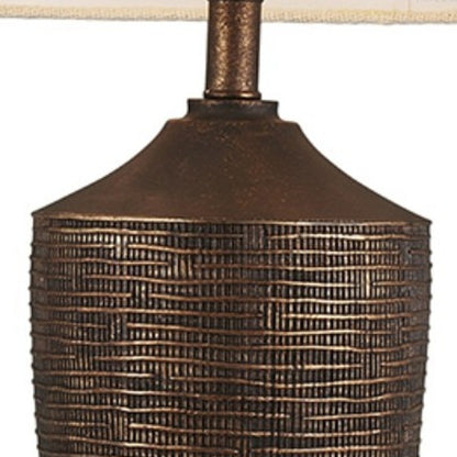 Fantastic Rustic Ribbed Bronze Table Lamp