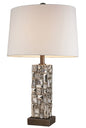 Silver Table Lamp with Abstract Mirror Design