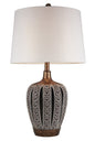 Primo Tall Brown Table Lamp with White Lamp Shade
