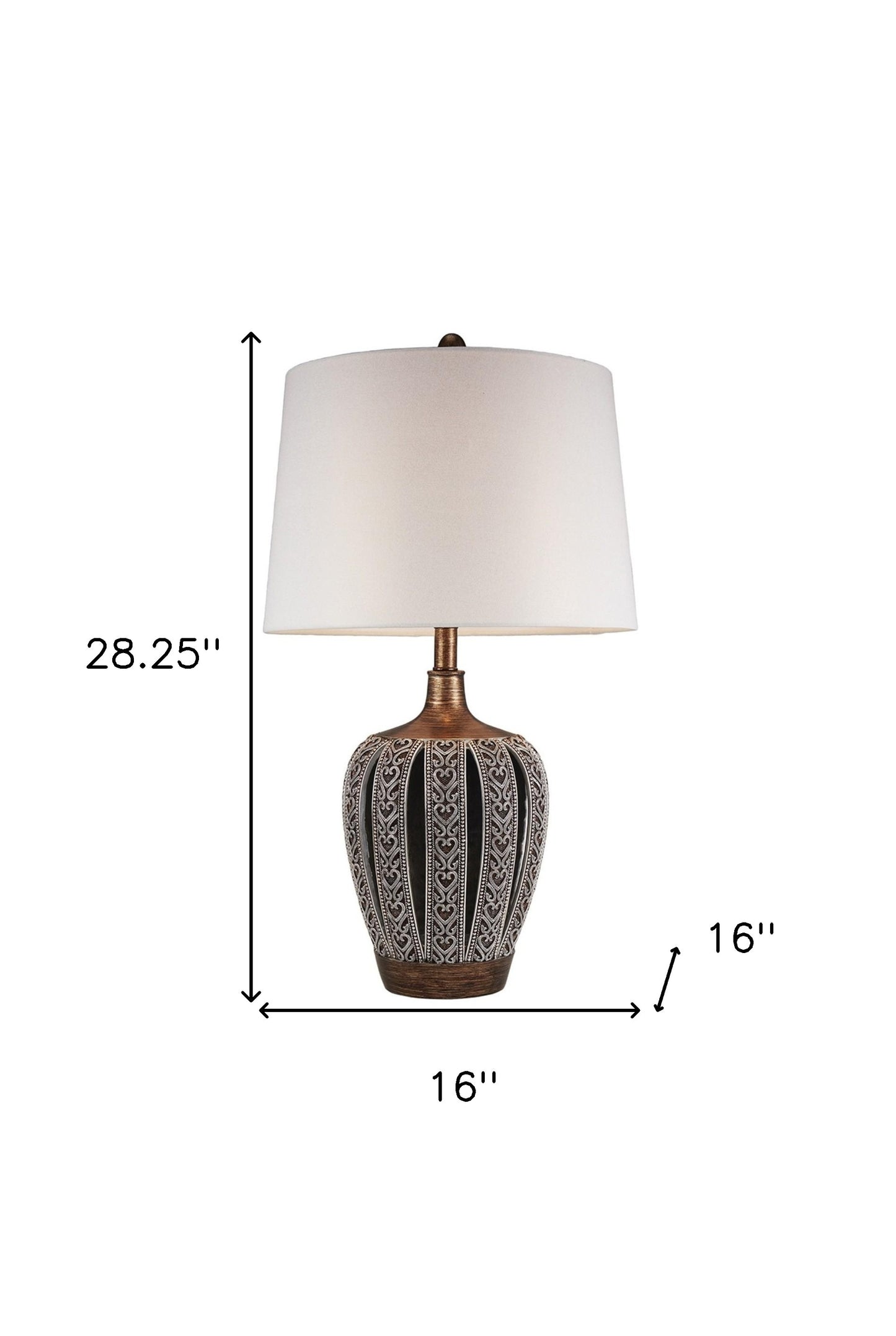 Primo Tall Brown Table Lamp with White Lamp Shade