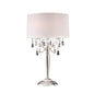 Glam Silver Scroll Chandelier Faux Crystal Table Lamp