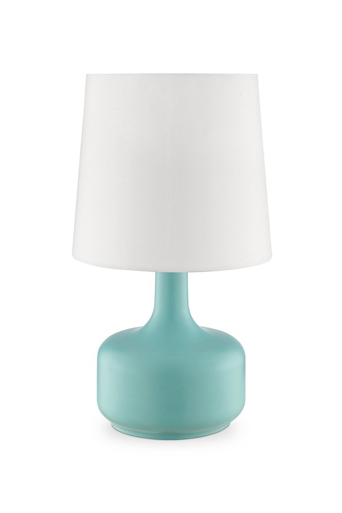 17" Pink Metal Bedside Table Lamp With White Shade