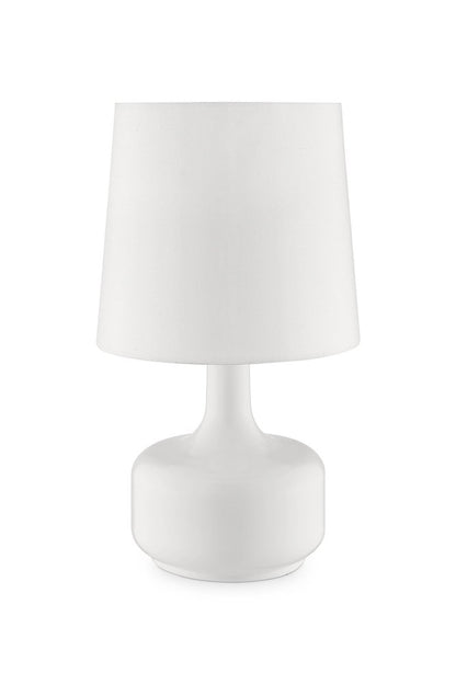 17" Pink Metal Bedside Table Lamp With White Shade