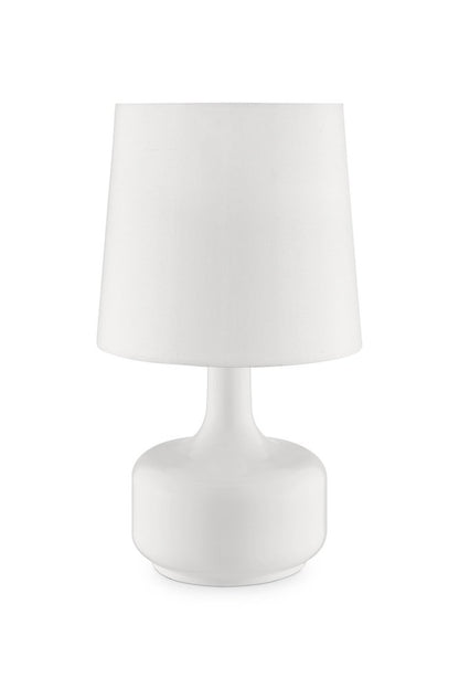 17" Pink Metal Bedside Table Lamp With White Shade