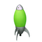 11" Green And Silver Acrylic And Metal Rocket Shaped Bedside Lamp