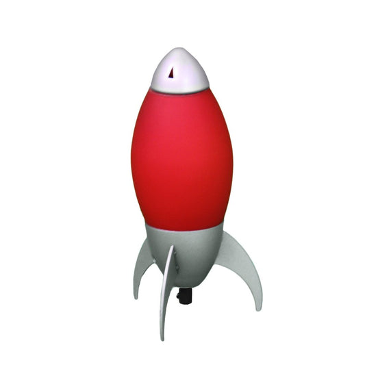 11" Yellow And Silver Acrylic And Metal Rocket Shaped Bedside Lamp