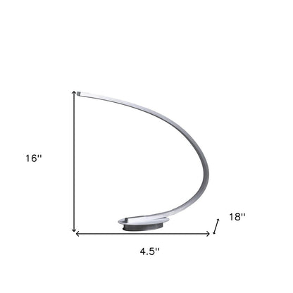 16" Silver Metal Desk Led Table Lamp