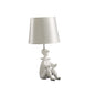 21" White Bedside Table Lamp With Silver Empire Shade