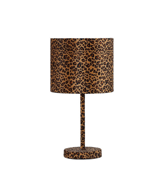 19" Amber And Black Bedside Lamp With Drum Shade