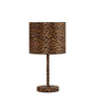 19" Amber And Black Bedside Lamp With Drum Shade