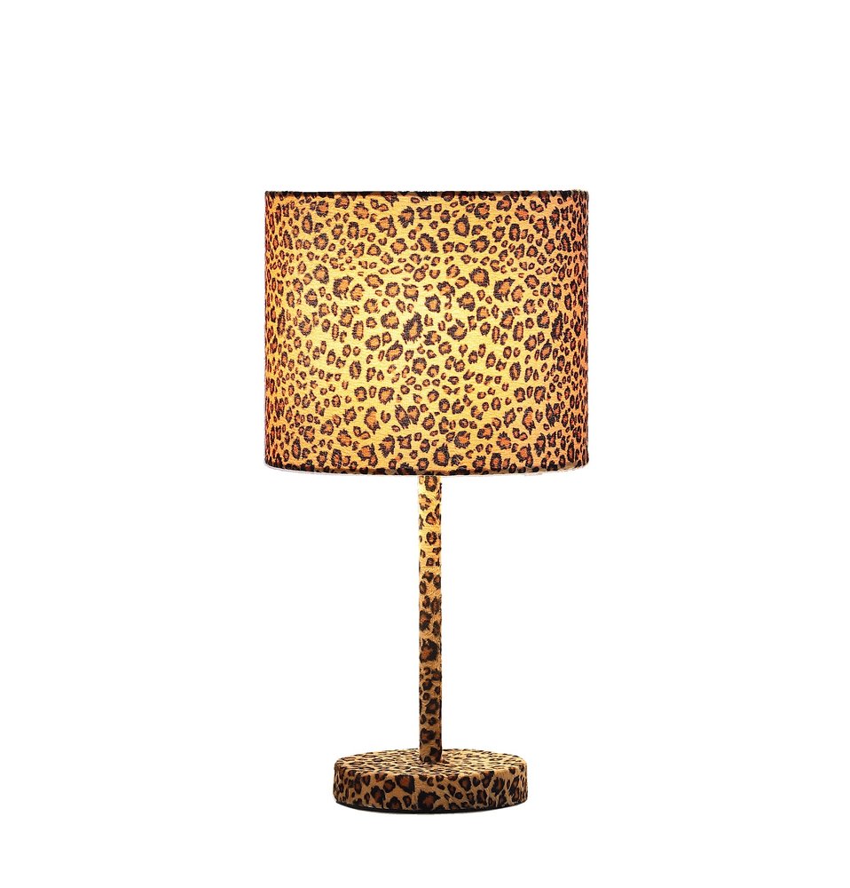 19" Amber And Black Bedside Lamp With Drum Shade