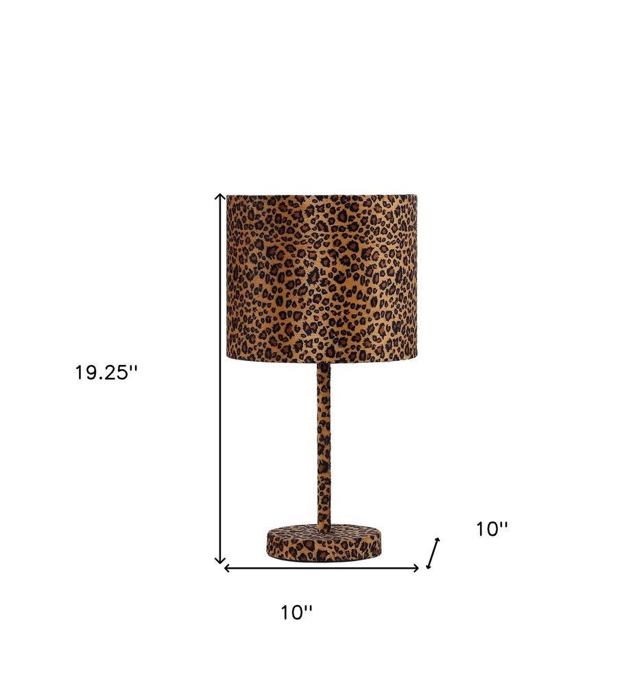 19" Amber And Black Bedside Lamp With Drum Shade